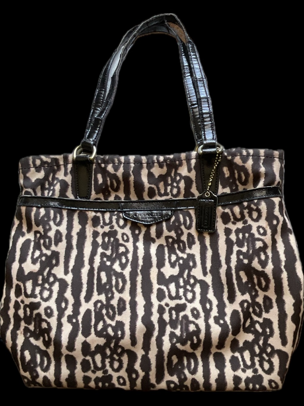 Coach Leopard-Print Tote in Brown and Black